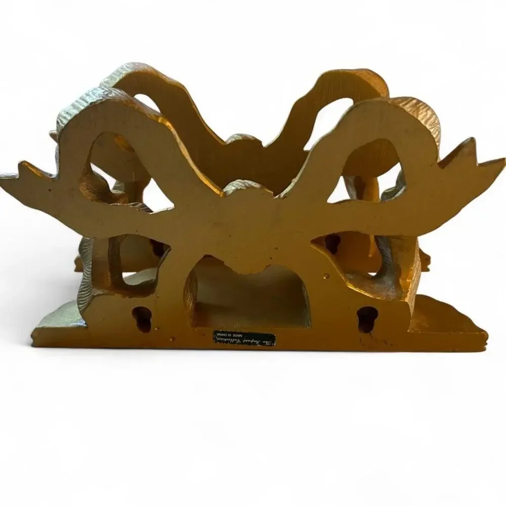 Set of 2 gold coquette bow wall mounted floating candle or small decor shelves